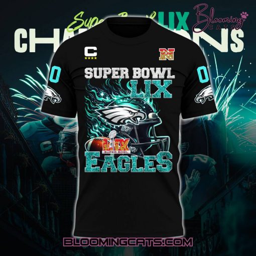 Philadelphia Eagles Champions Super Bowl 2025 Black T-shirt