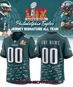 Philadelphia Eagles Champions Super Bowl 2025 Signature All Team Football Jersey