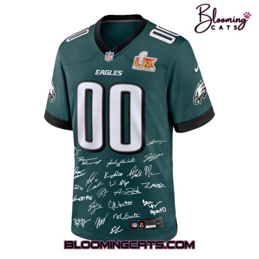 Philadelphia Eagles Champions Super Bowl 2025 Signature All Team Football Jersey