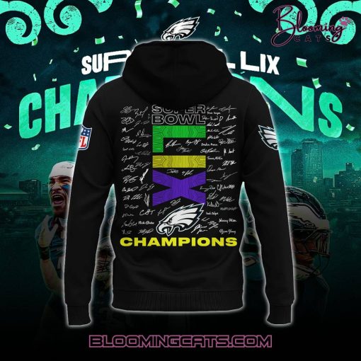 Philadelphia Eagles Champions Super Bowl 2025 Signature All Team Hoodie