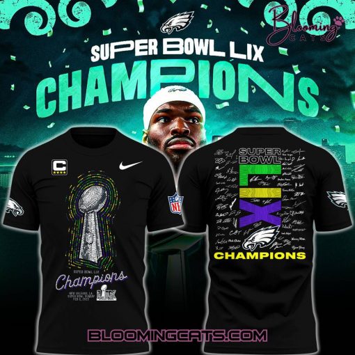 Philadelphia Eagles Champions Super Bowl 2025 Signature All Team T-shirt