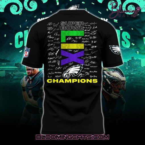 Philadelphia Eagles Champions Super Bowl 2025 Signature All Team T-shirt