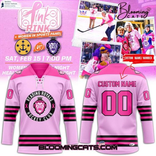 Reading Royals x Pink In The Rink 2025 Limited Edition Pink Jersey