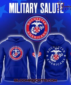 Rochester Americans Military Salute 2025 Limited Edition Blue Hoodie