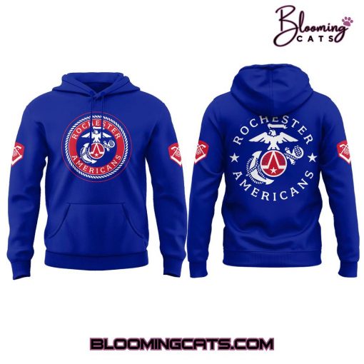 Rochester Americans Military Salute 2025 Limited Edition Blue Hoodie