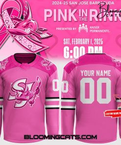 San Jose Barracuda “Pink in the Rink” 2024-25 Limited Edition Hockey Jersey