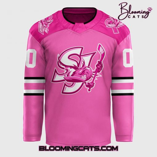 San Jose Barracuda “Pink in the Rink” 2024-25 Limited Edition Hockey Jersey