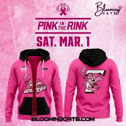 Toledo Walleye x Pink In The Rink 2025 Limited Edition Zip Hoodie