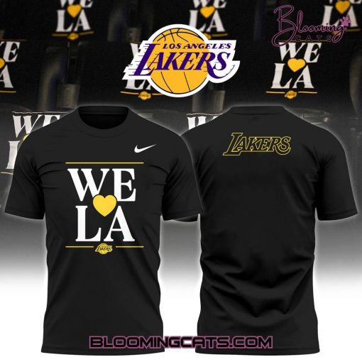 Los Angeles Lakers x We Love LA 2025 Black T-shirt