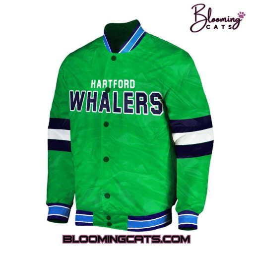 Carolina Hurricanes NHL Whalers 2025 Green Bomber Jacket