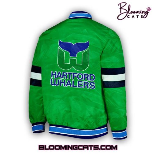 Carolina Hurricanes NHL Whalers 2025 Green Bomber Jacket