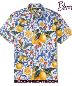 Sicilian Lemons Blue Hawaiian Shirt