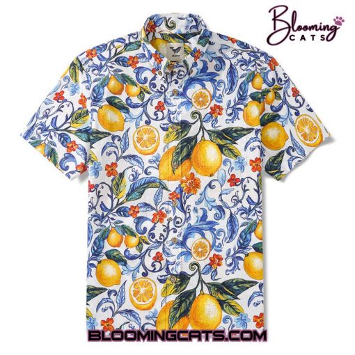 Sicilian Lemons Blue Hawaiian Shirt