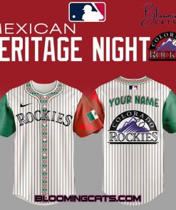 Colorado Rockies Mexican Heritage Night Striped Custom Jersey