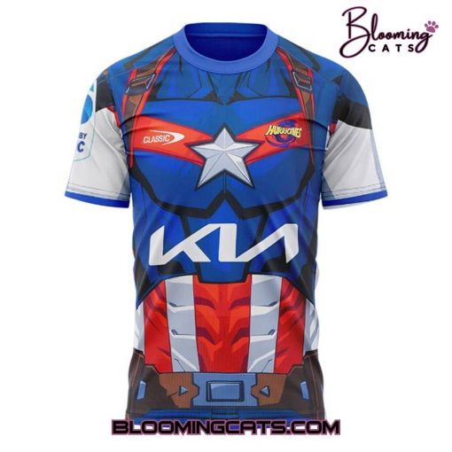 Hurricanes (Rugby Union) x Captain America2025 T-shirt