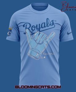 Kansas City Royals Bobby Witt Jr Hand Sign Signature Blue T-shirt