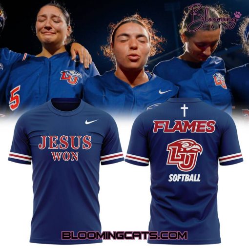 Liberty Lady Flames Praise Be To God! “JESUS WON” T-Shirt