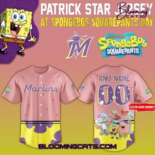Miami Marlins x SpongeBob SquarePants Day 2025 Jersey
