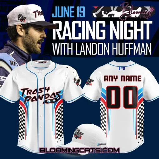 Rocket City Trash Pandas x Racing Night 2025 Custom White Baseball Jersey