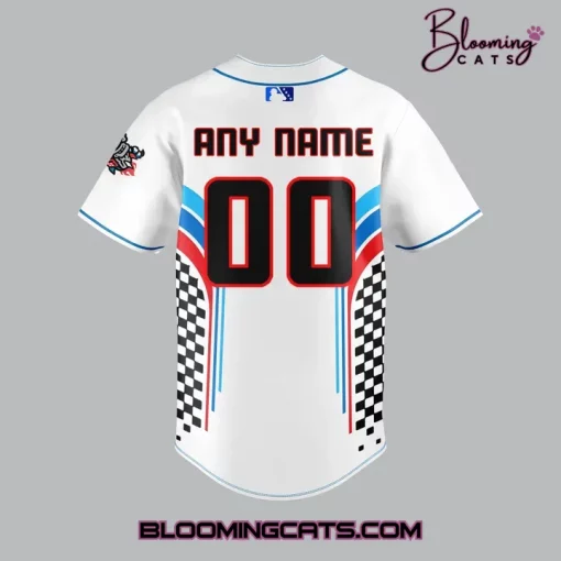 Rocket City Trash Pandas x Racing Night 2025 Custom White Baseball Jersey