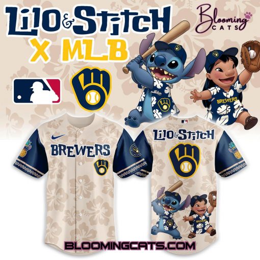 Milwaukee Brewers x Lilo & Stitch 2025 Baseball Jersey