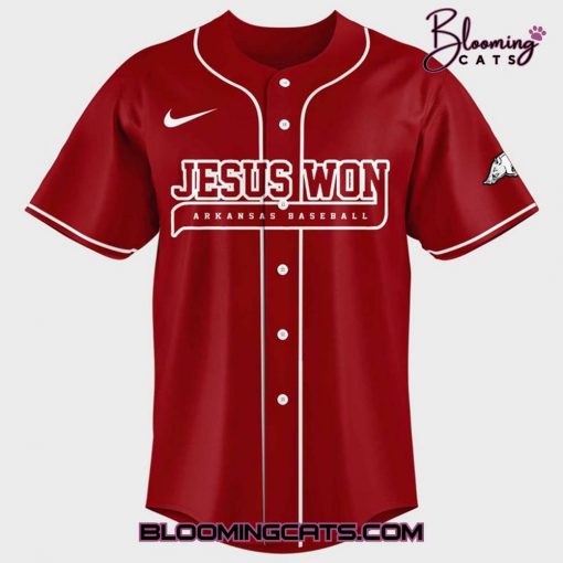 Arkansas Razorbacks Jesus Won Custom Jersey