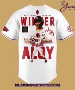 Arkansas Razorbacks Wehiwa Kapahulehua Aloy 2025 Golden Spikes Award Winner Jersey 3
