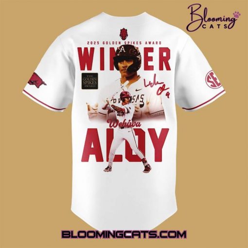 Arkansas Razorbacks Wehiwa Kapahulehua Aloy 2025 Golden Spikes Award Winner Jersey