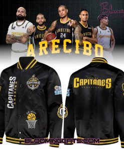 Capitanes de Arecibo BSN 2025 Full-Zip Black Bomber Jacket