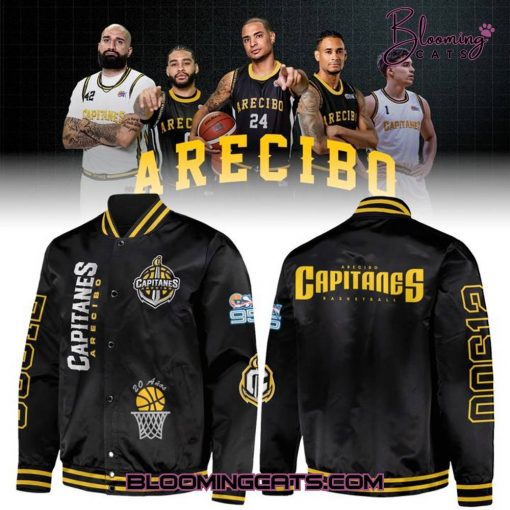Capitanes de Arecibo BSN 2025 Full-Zip Black Bomber Jacket