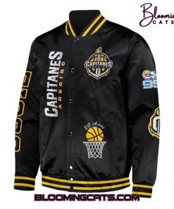 Capitanes de Arecibo BSN 2025 Full-Zip Black Bomber Jacket