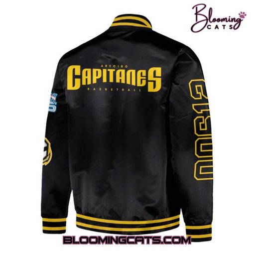 Capitanes de Arecibo BSN 2025 Full-Zip Black Bomber Jacket