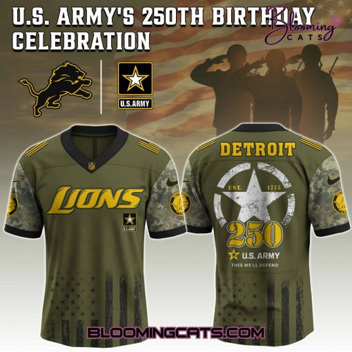 Detroit Lions x 250 U.S. ARMY Baseball Jersey