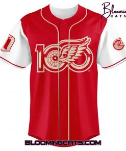Detroit Red Wings 100 YEARS OF HOCKEYTOWN Special Baseball Jersey