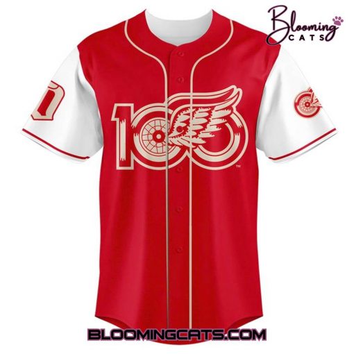 Detroit Red Wings 100 YEARS OF HOCKEYTOWN Special Baseball Jersey