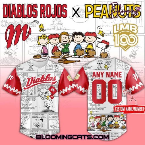 Diablos Rojos del Mexico x Peanuts 2025 Baseball Jersey