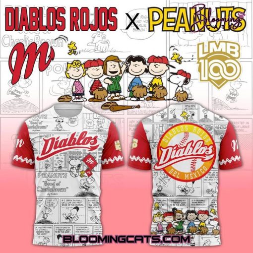Diablos Rojos del Mexico x Peanuts 2025 T-shirt