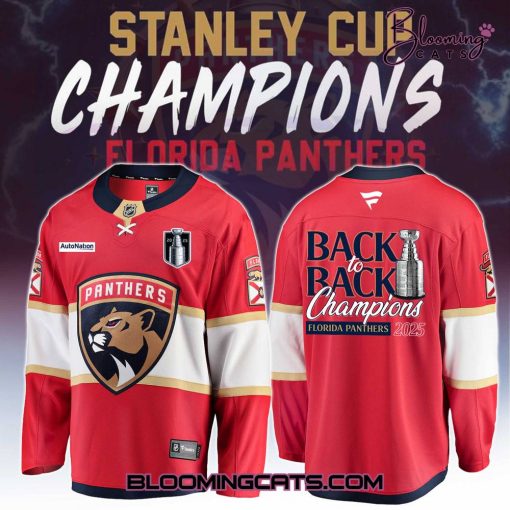 Florida Panthers “Back to Back” Champion 2025 Hockey Jersey