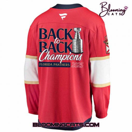 Florida Panthers “Back to Back” Champion 2025 Hockey Jersey