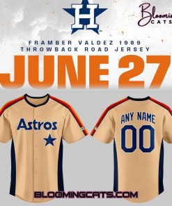 Houston Astros Framber Valdez 1989 Throwback Road Jersey