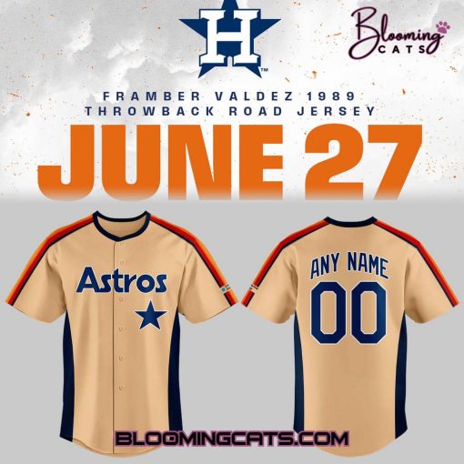 Houston Astros Framber Valdez 1989 Throwback Road Jersey