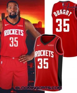 Houston Rockets x Kevin Durant 35 Special Red Basketball Jersey