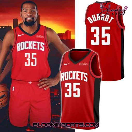 Houston Rockets x Kevin Durant 35 Special Red Basketball Jersey