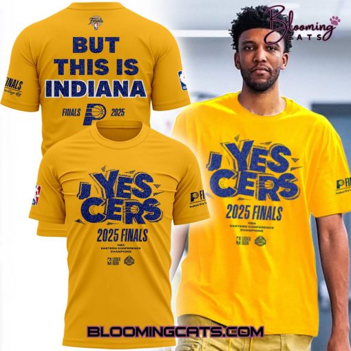 Indiana Pacers “YES’ CERS” “But This Is Indiana”  Yellow T-shirt