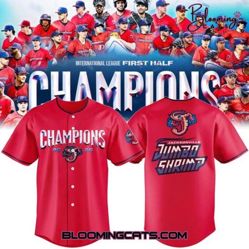 Jacksonville Jumbo Shrimp 2025 International League First Half Championship Baseball Jersey