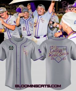 LSU Tigers Men’s College World Series 2025 Grey Jersey