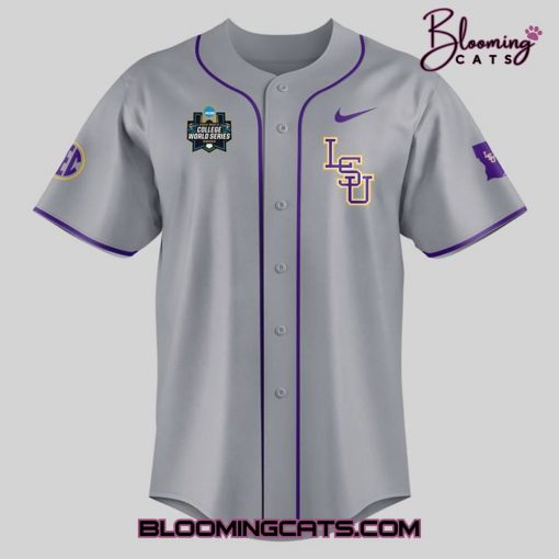 LSU Tigers Men’s College World Series 2025 Grey Jersey
