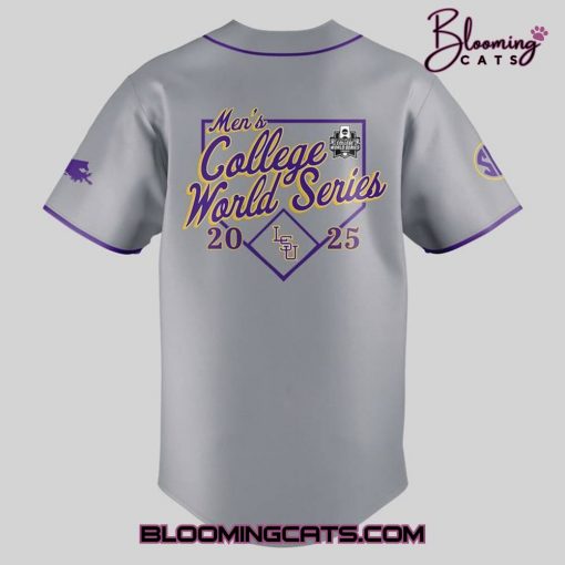 LSU Tigers Men’s College World Series 2025 Grey Jersey