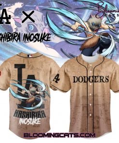 Los Angeles Dodgers x Demon slayer Hashibira Inosuke Jersey