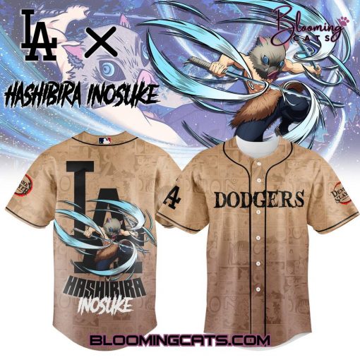 Los Angeles Dodgers x Demon slayer Hashibira Inosuke Jersey